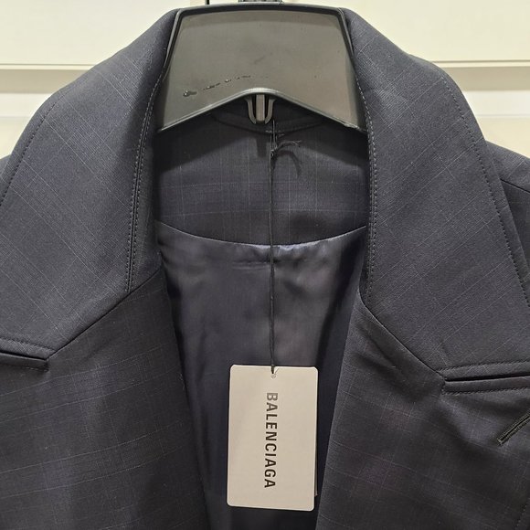 BALENCIAGA CHECK HIGH COLLAR JACKET (UNISEX) - Picture 2 of 14